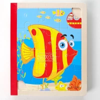 پازل کتابی چوبی حیوانات دریایی مدل XLE 006