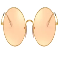 عینک آفتابی ریبن RayBan RB1970S با فریم گرد و رنگ طلایی