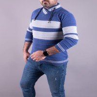 بافت مردانه آبی طوسی مدل 1294 با قیمت مناسب