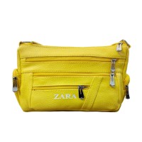 کیف زنانه رو دوشی زرد ZARA مدل 1248 با 8 محفظه
