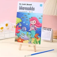 دفتر نقاشی آبرنگی پری دریایی با طراحی جذاب