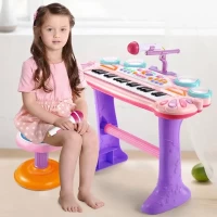 پیانو اسباب بازی موزیکال با میکروفن صورتی CY7004C