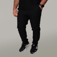 شلوار اسلش مردانه مشکی مدل 1325 فول کش راحت روزمره