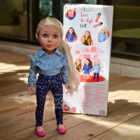عروسک دخترانه 46 سانتی با بلوز آبی کم رنگ - کد P/691191/A
