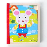 پازل کتابی چوبی حیوانات مدل XLE 007