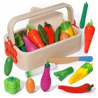 اسباب بازی برش سبزیجات چوبی مگنتی JHTOY397