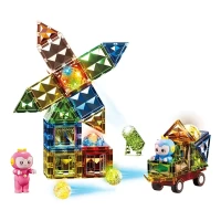 اسباب بازی کاشی‌های مغناطیسی چراغدار 57 تکه