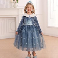 لباس پرنسس السا با اکسسوری کامل یقه خزدار کد 111166NEW