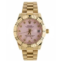 خرید ساعت رولکس دیت جاست طلایی صفحه صورتی زنانه