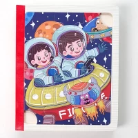 پازل کتابی چوبی مدل فضانوردان - کد XLE 905