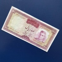 اسکناس 100 ریال فرمافرما بالا قرمز عالی و بکر
