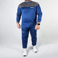 ست تیشرت شلوار آبی طوسی فندی مدل 1422