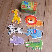 پازل حیوانات جنگلی با قوطی فلزی مدل 980081B