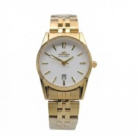 ساعت الگانس طلایی زنانه با صفحه سفید و طراحی مدرن