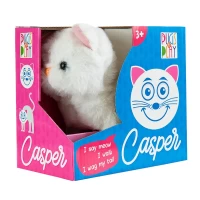عروسک پولیشی رباتیک گربه سفید موزیکال مدل Casper