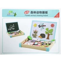 تخته سیاه و وایت برد دو طرفه مگنتی طرح حیوانات جنگل