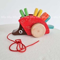 اسباب بازی چوبی جوجه تیغی چرخ دار - کد P/BZ 29 A/J