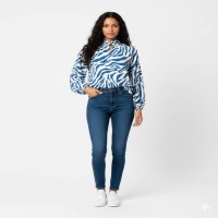 شومیز الیزه طرح داره یقه گره رنگ بندی