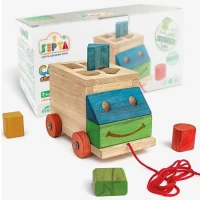 اسباب بازی چوبی کشیدنی ماشین جاگذاری اشکال