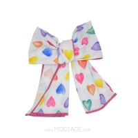 شال سفید طرح قلب لمون | مناسب روزمره و مهمانی