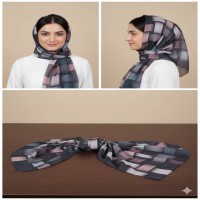 روسری نخی طرح بندی متفاوت قواره 120 شیک و لطیف