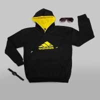 هودی مردانه مشکی زرد Adidas سایز 2XL و XL