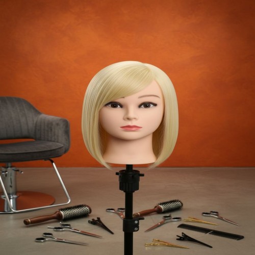 کله مانکن آموزشی مو اروپایی Neverland - برش و بافت حرفه‌ای