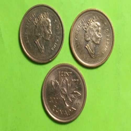 فروش سکه 1 سنت کانادا 1999 ،2000،2001 سه تاریخ ش117
