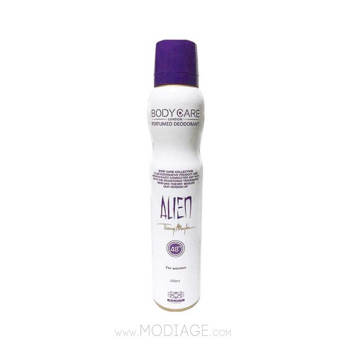 اسپری دئودورانت زنانه ALIEN بادی کر 200ml با رایحه گل یاس
