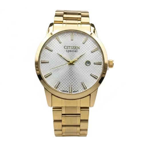 خرید ساعت سیتیزن طلایی صفحه سفید مردانه اصل