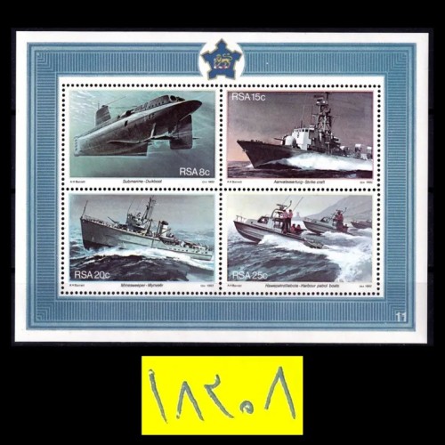 فروش شیت تمبر جنگهای دریایی،افریقای جنوبی 1982