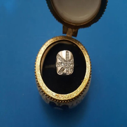 انگشتر زنانه استیل سایز 6 با نگین افتاده