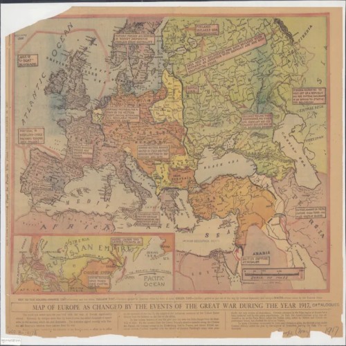 نقشه جنگ جهانی اول در اروپا در اندازه A1