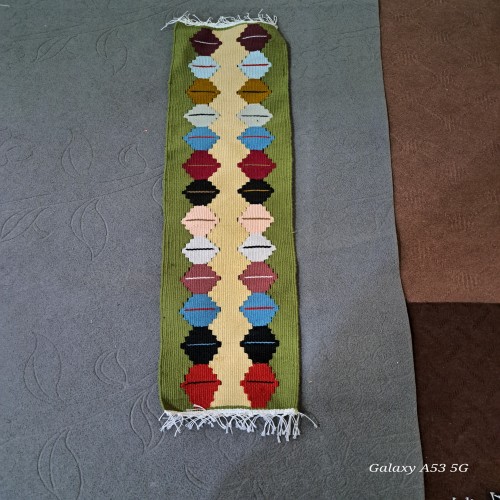 گلیم دستبافت آکرولیک ابعاد 20 در 100 کتیبه سنتی