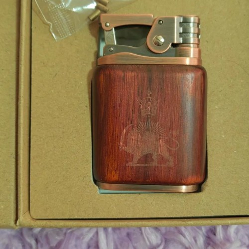 فروش فندک بنزینی هانست طرح چوب فلزمس