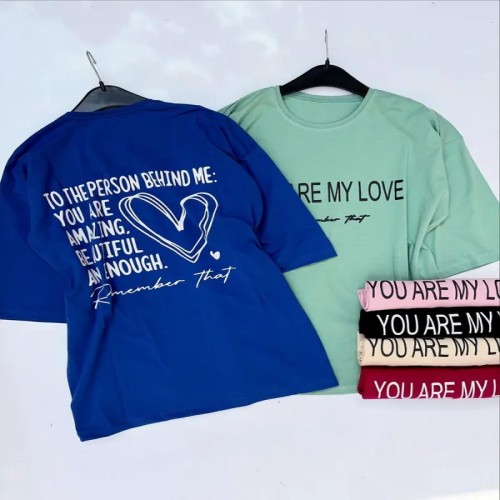 تیشرت لانگ دو رو چاپ نخ پنبه فری سایز