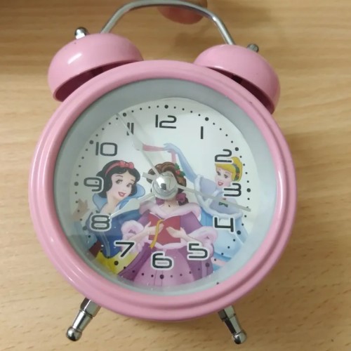 فروش ساعت زنگدار کوارتز صورتی با چراغ و زنگ