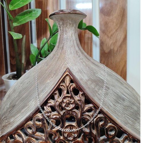 زنجیر نقره ایتالیایی دستساز روکش طلا سفید با ضمانت