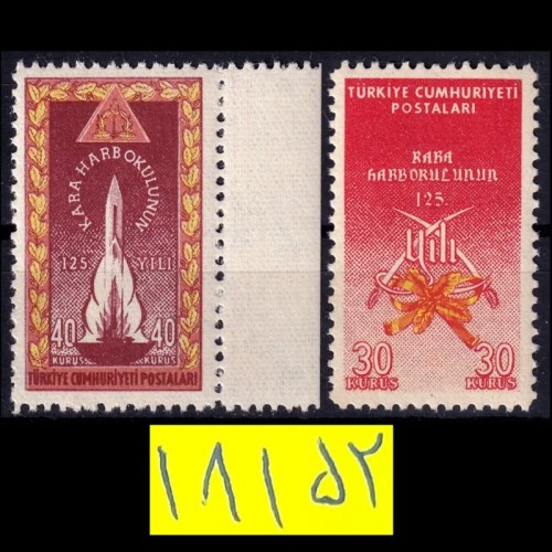 فروش سری تمبر ترکیه 1960 سالگرد کالج جنگ سرزمینی