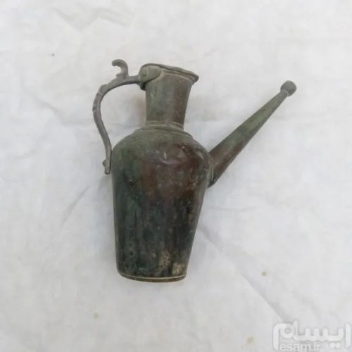 فروش آفتابه مسی قاجاری قدیمی چکشی با طراحی خاص