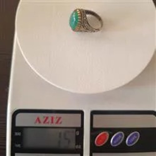 انگشتر نقره سبز عقیق یمنی اصل با رکابی زیبا