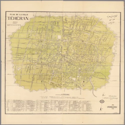 نقشه تهران 1309 دوره رضاشاه در اندازه A1