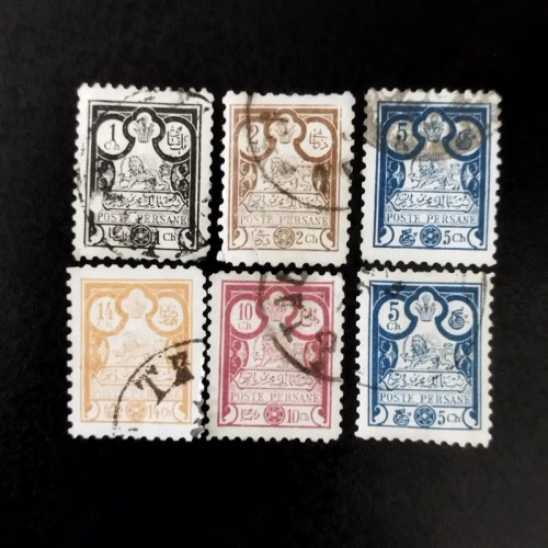 فروش 6 رقم از سری تمبرهای زیبا محرابی ناصری قاجار