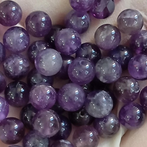 فروش مهره آمیتیست بنفش طبیعی سایز 8 با قیمت مناسب