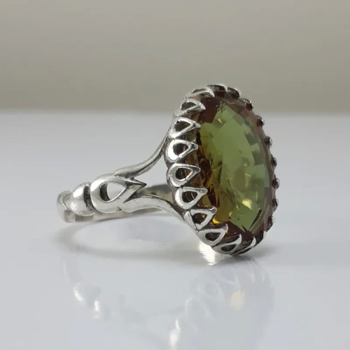 فروش انگشتر نقره نگین الکساندریت هفت رنگ