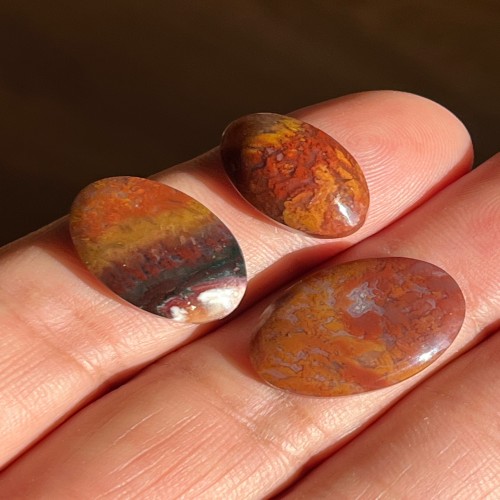 پک تخفیفی 3 نگین عقیق انگشتری ناب با تخفیف ویژه