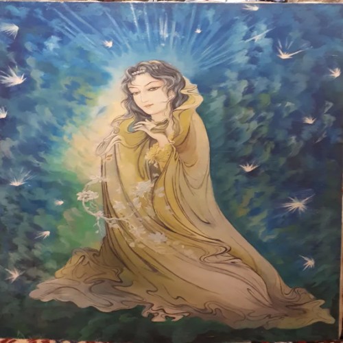 تابلو نقاشی رنگ روغن امضا دار فرشته 50×70