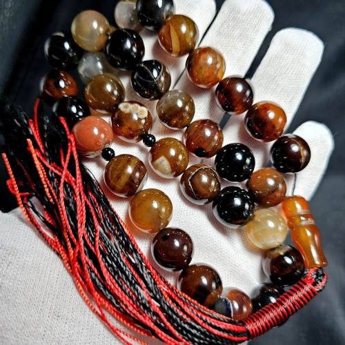 فروش تسبیح درشت 33 دانه سنگ عقیق معدنی کد