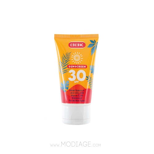 کرم ضد آفتاب SPF 30 ببک مناسب انواع پوست ضد آب و تعریق