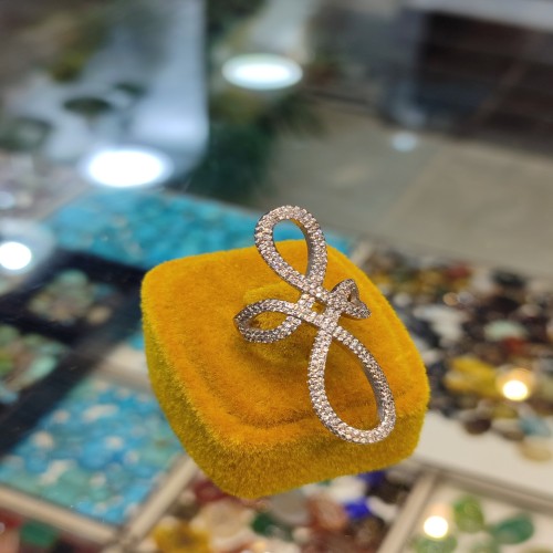 فروش انگشتر مجلسی دستساز ایتالیا با روکش طلا سفید